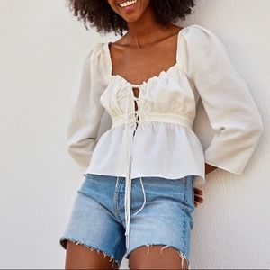 H&M x Brock Collection White Lyocell-Blend Blouse